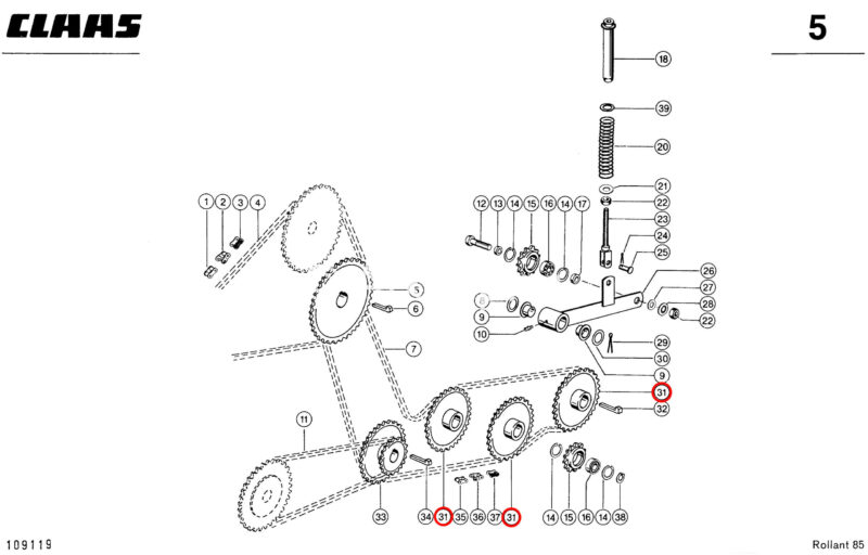 Звездочка Claas Rollant 85
