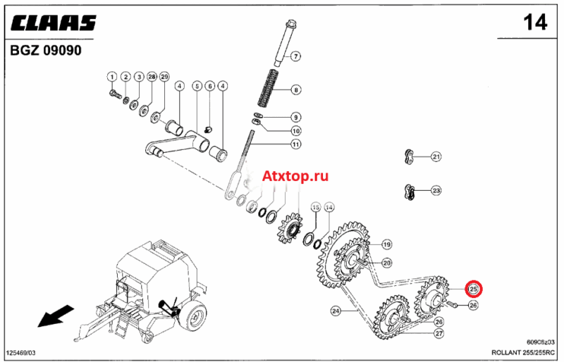 Схема расположения для Claas Rollant 255 / 255 RC: