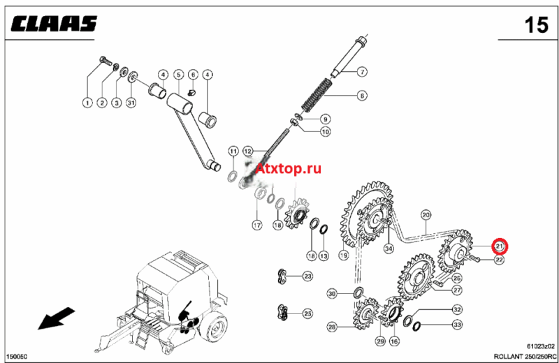 Схема расположения для Claas Rollant 250 / 250 RC:
