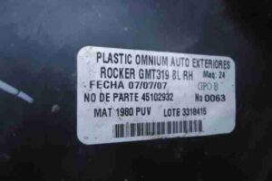 Изображение товара 47301 - 00047301 porog plastikovyj pravyj Opel Omega 3