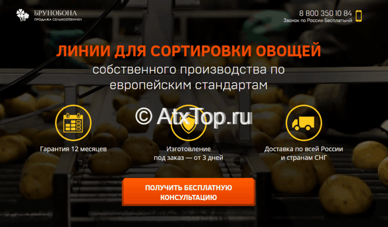 Линии для сортировки овощей